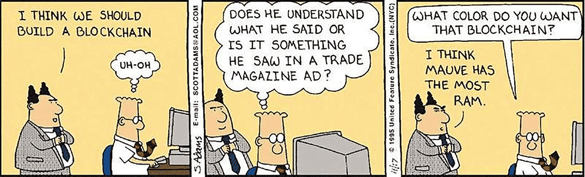 Dilbert blockchain comic